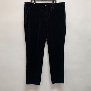 Lands' End Women's Pants Size 24W Black Velour High Rise Slim Leg NWT